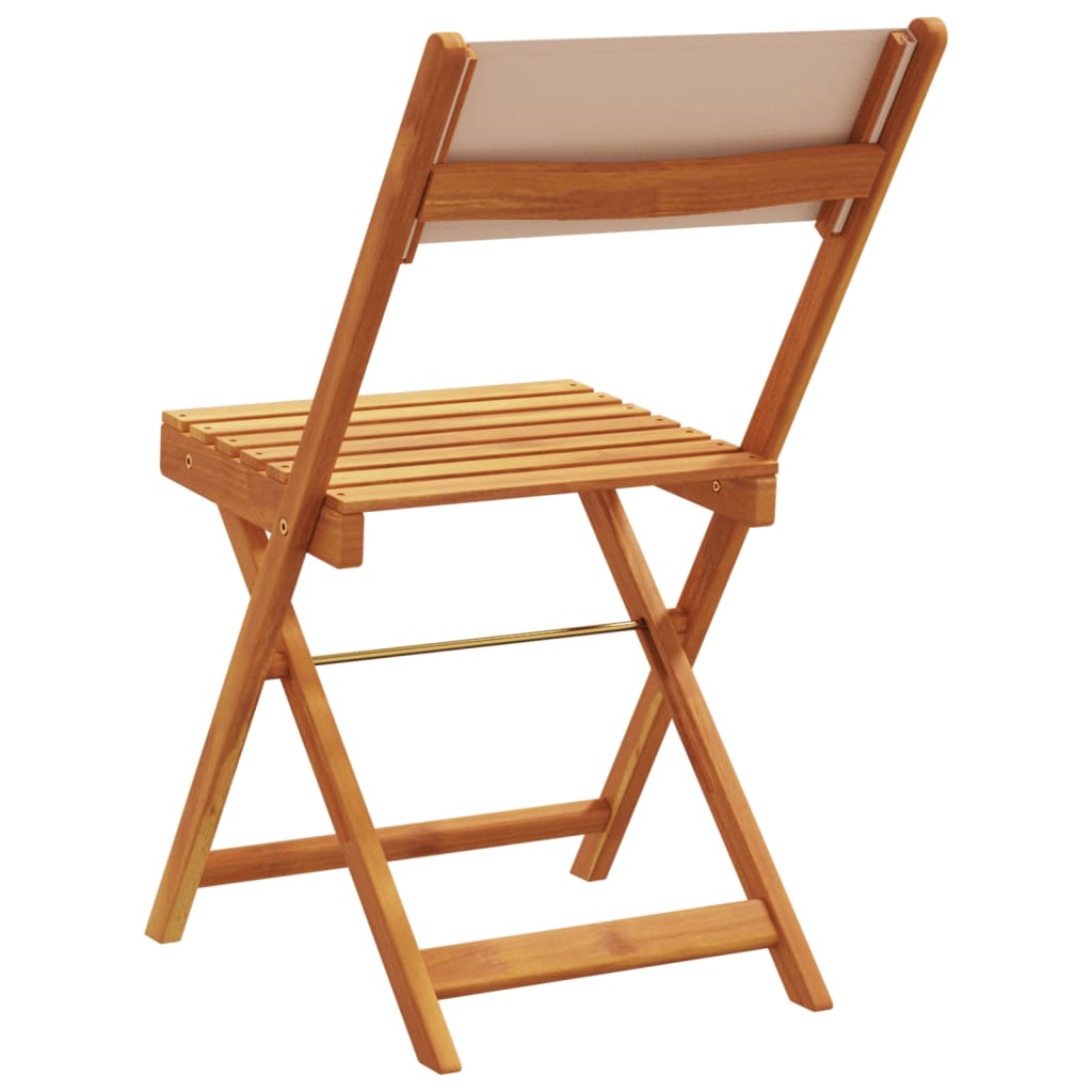 Scaune de grădină pliabile 4 buc., textil taupe/lemn masiv GartenMobel Dekor
