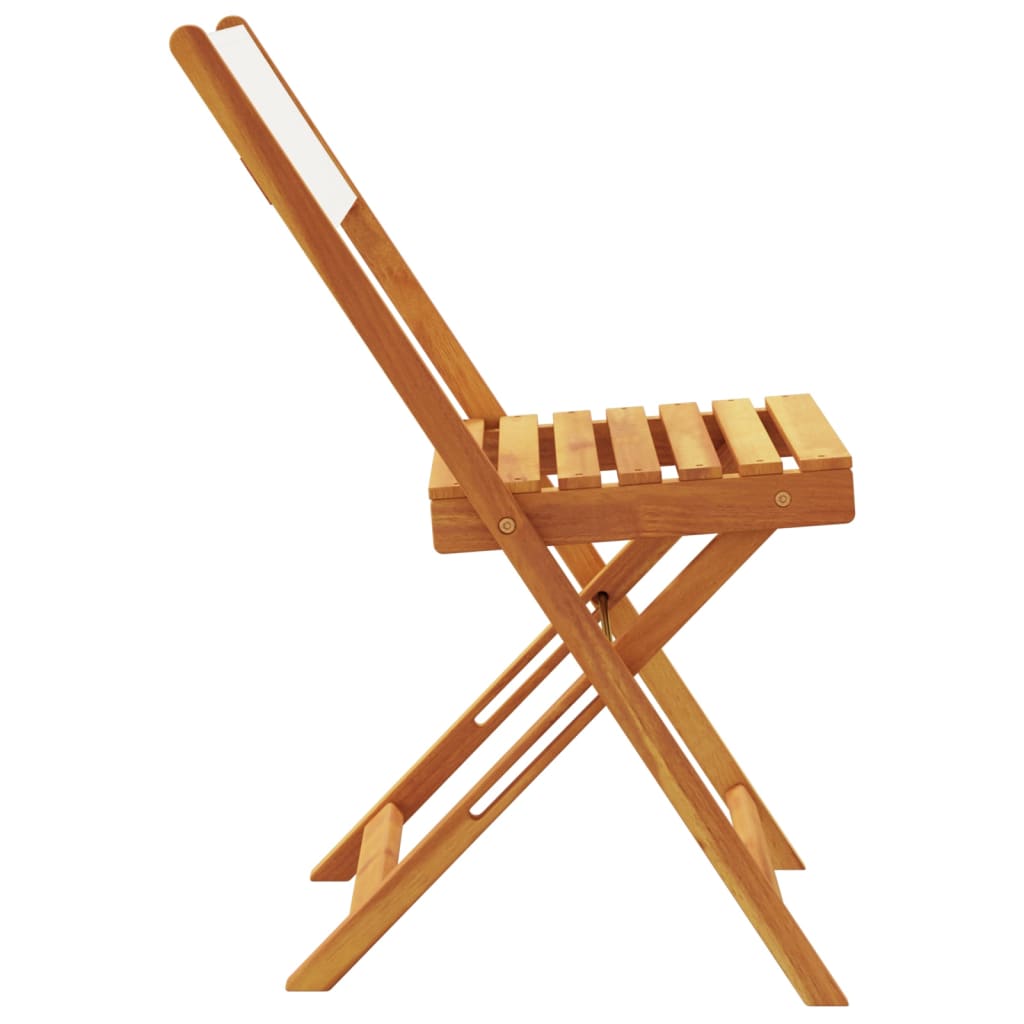 Scaune de grădină pliabile 6 buc., textil alb crem/lemn masiv GartenMobel Dekor