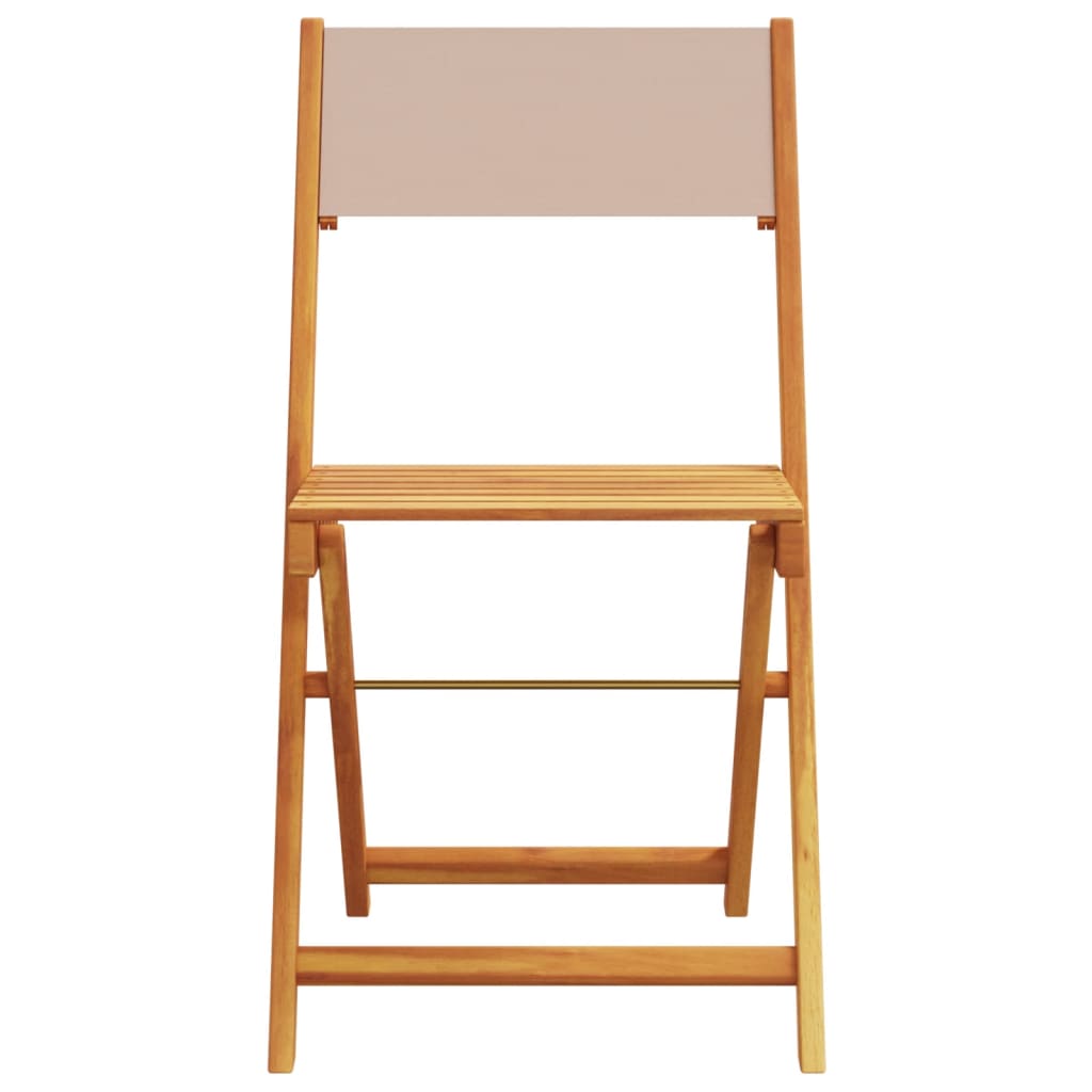 Scaune de grădină pliabile 6 buc., textil taupe/lemn masiv GartenMobel Dekor