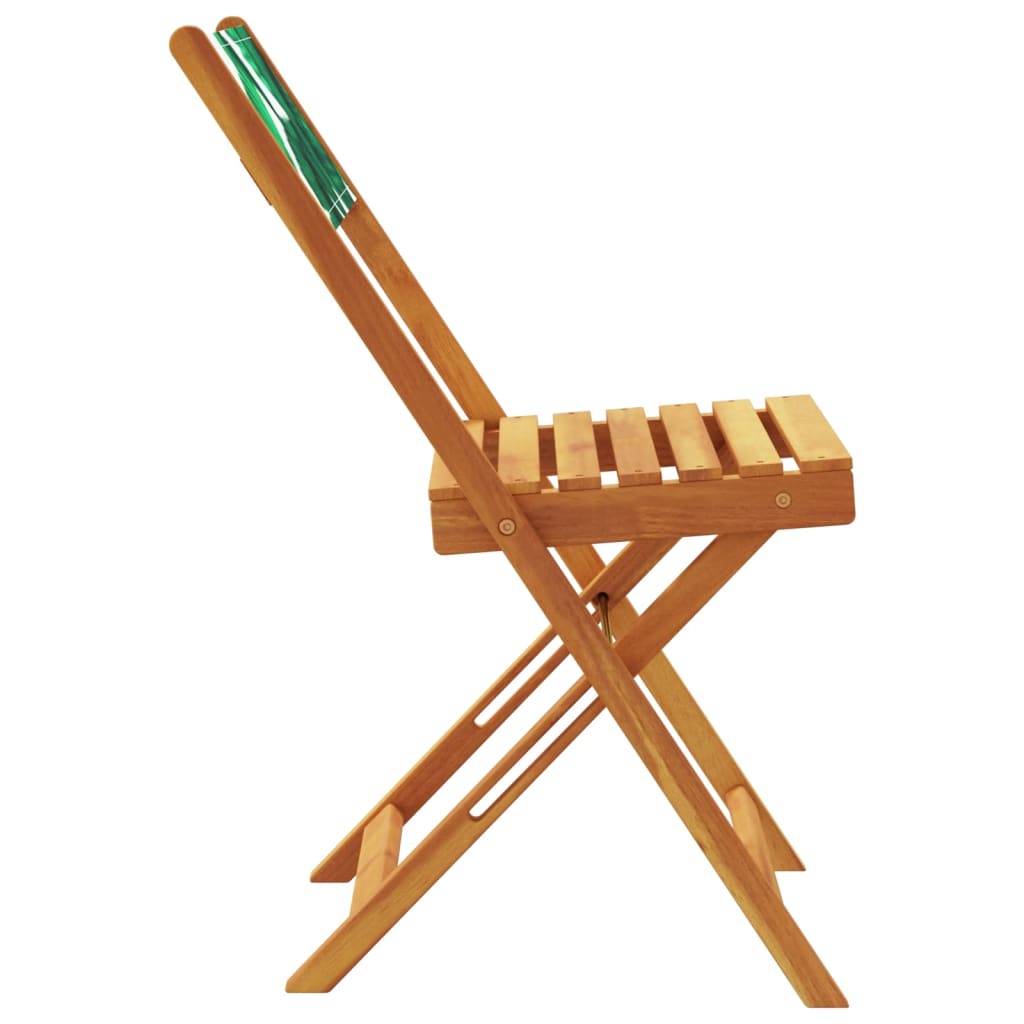 Scaune de grădină pliabile 6 buc., textil verde/lemn masiv GartenMobel Dekor