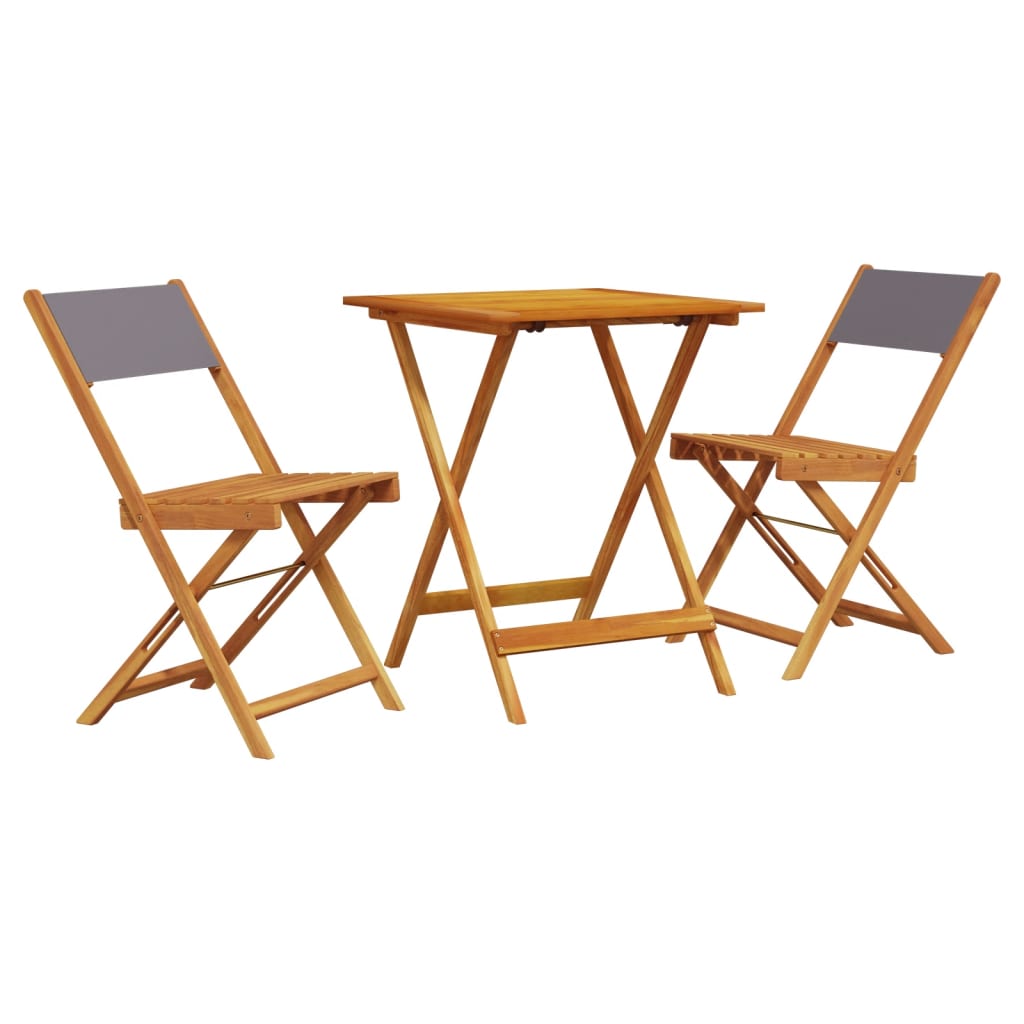 Set mobilier bistro, 3 piese, textil antracit/lemn masiv GartenMobel Dekor