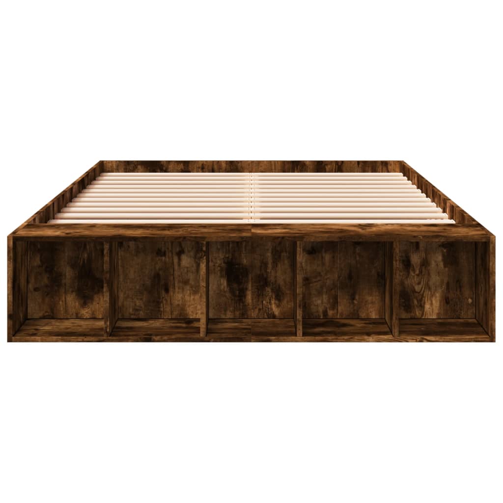 Cadru de pat, stejar fumuriu, 120x200 cm, lemn prelucrat GartenMobel Dekor