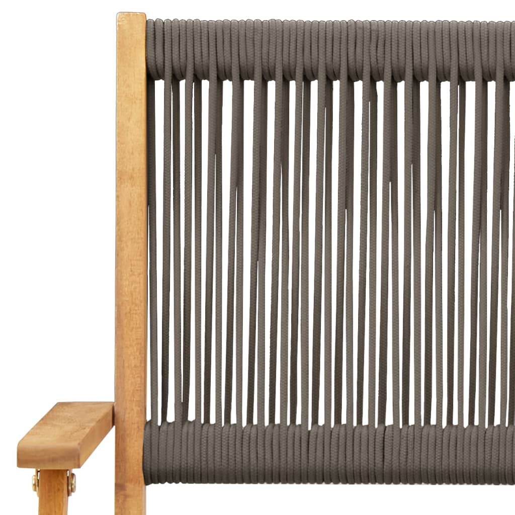 Set mobilier bistro, 3 piese, gri, polipropilenă și lemn masiv GartenMobel Dekor