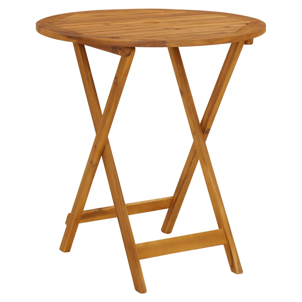 Set mobilier bistro, 3 piese, textil alb crem/lemn masiv GartenMobel Dekor