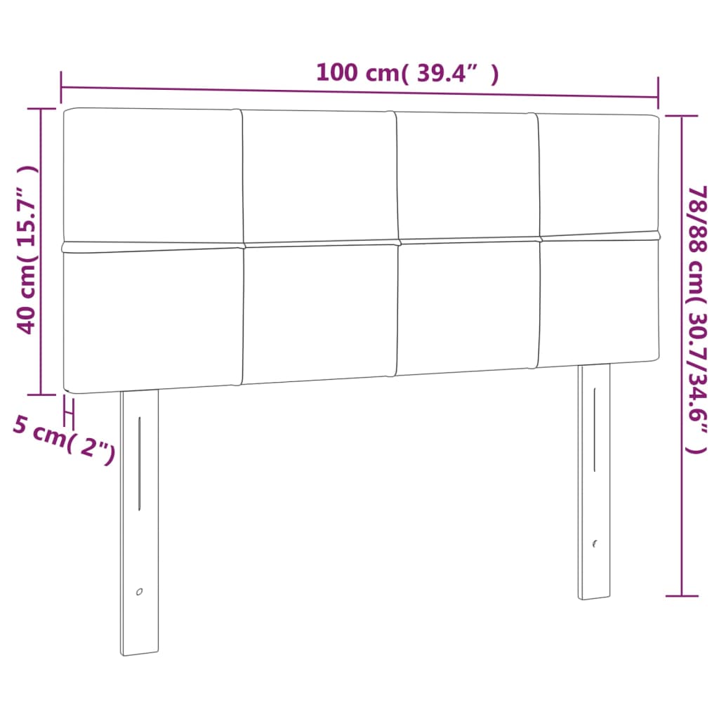 Tăblie de pat, crem, 100x5x78/88 cm, textil GartenMobel Dekor