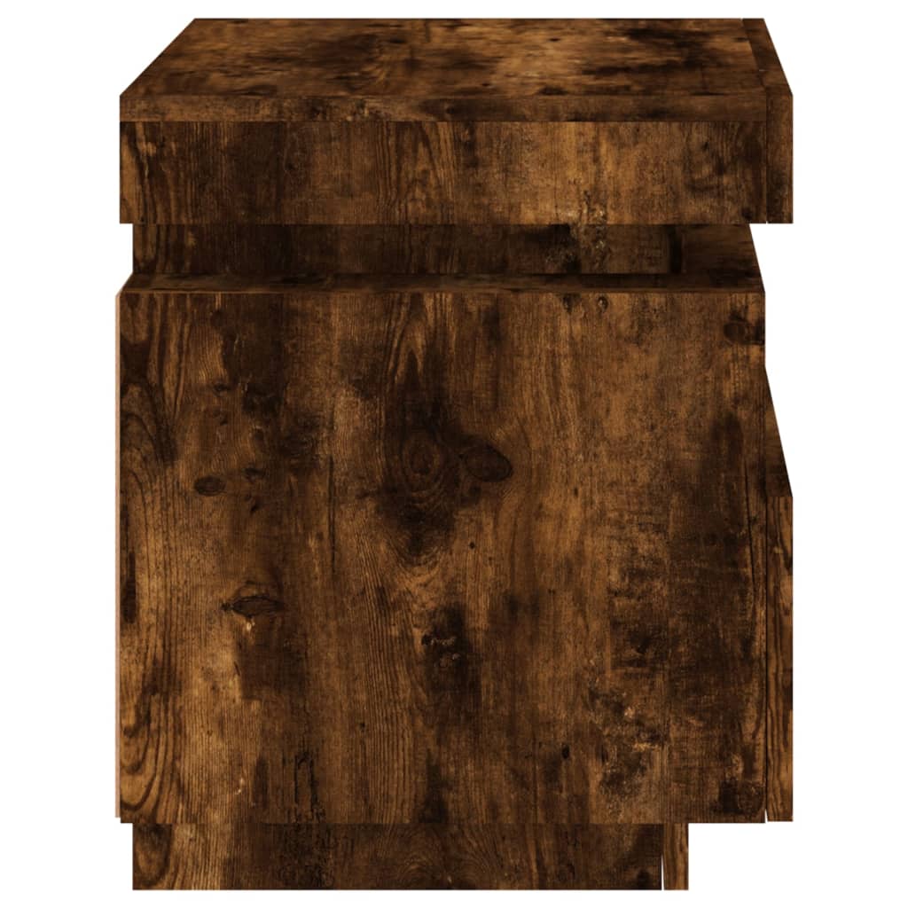 Noptieră cu lumini LED, stejar sonoma, 40x39x48,5 cm GartenMobel Dekor