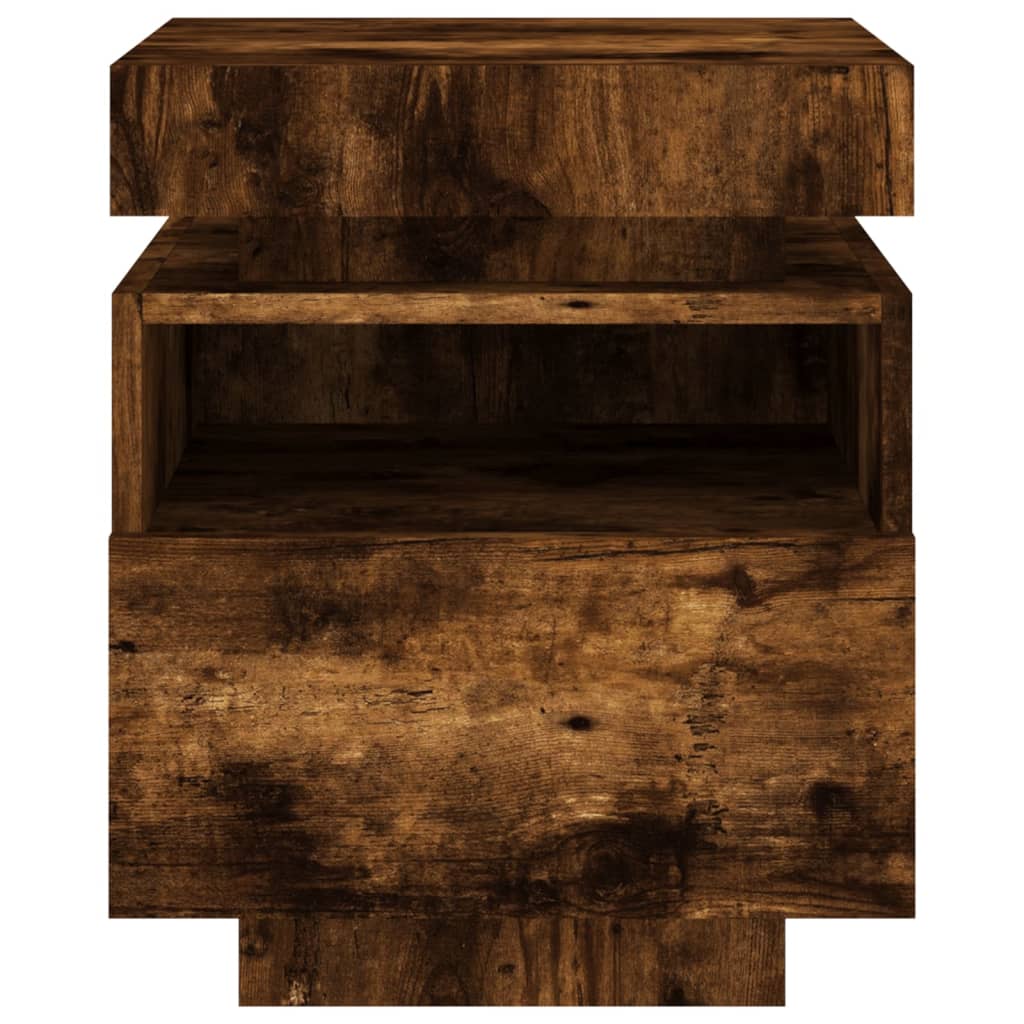 Noptieră cu lumini LED, stejar sonoma, 40x39x48,5 cm GartenMobel Dekor