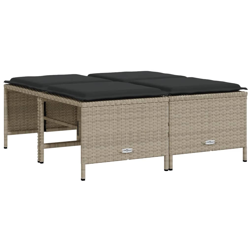 Set canapele de grădină cu perne, 5 piese gri deschis poliratan GartenMobel Dekor