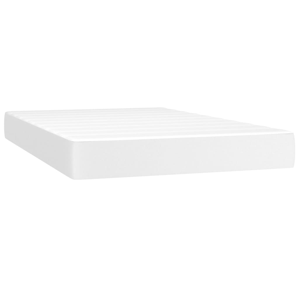 Pat box spring cu saltea, alb, 120x200 cm, piele ecologică GartenMobel Dekor