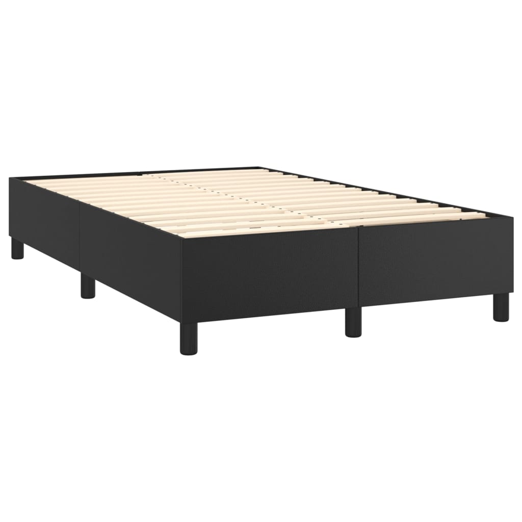 Pat continental cu saltea, negru, 120x200 cm, piele ecologică GartenMobel Dekor