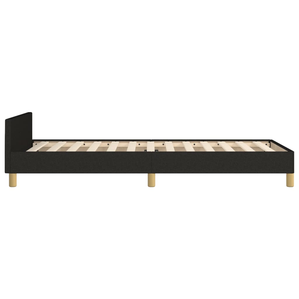 Cadru de pat cu tăblie, negru, 100x200 cm, textil GartenMobel Dekor