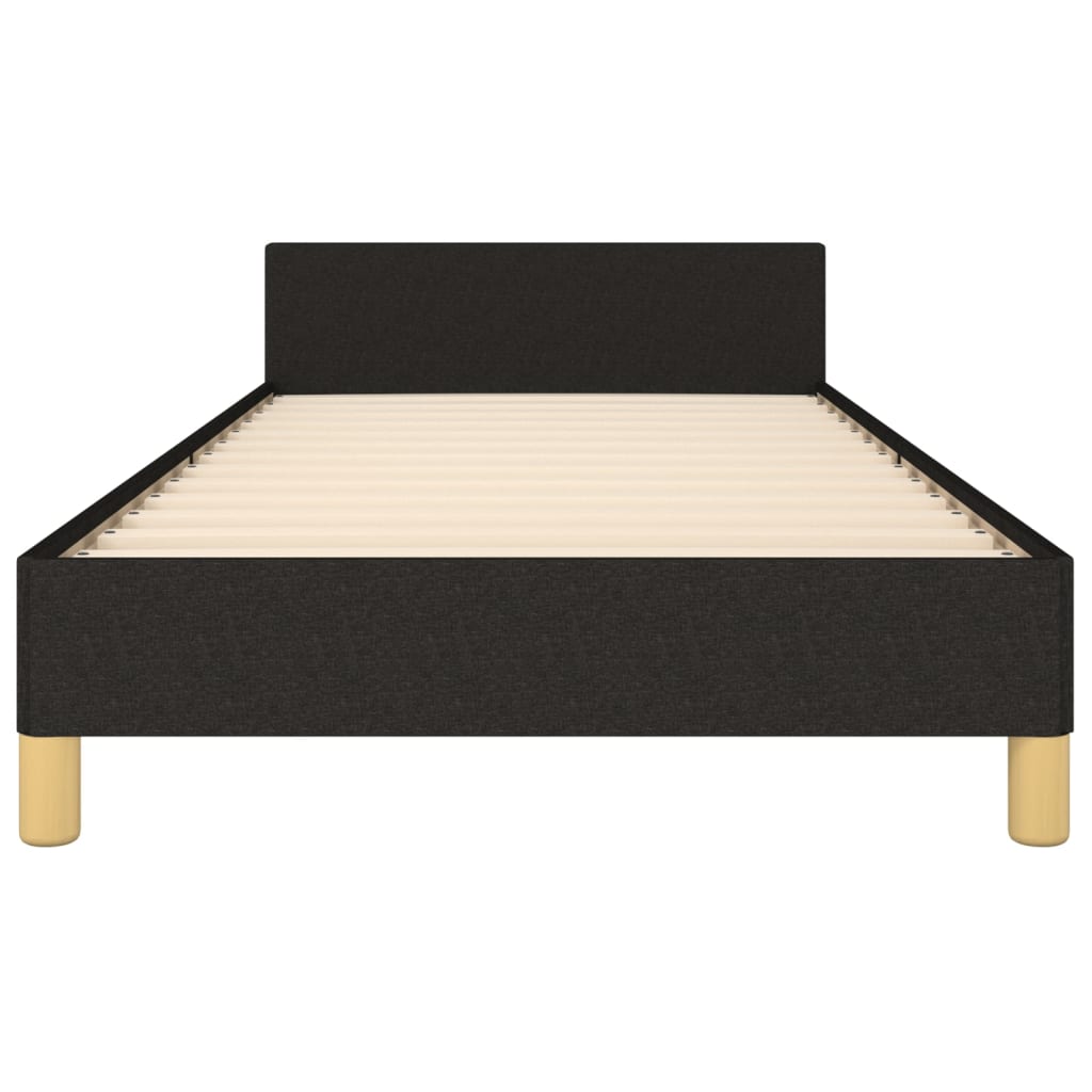 Cadru de pat cu tăblie, negru, 100x200 cm, textil GartenMobel Dekor