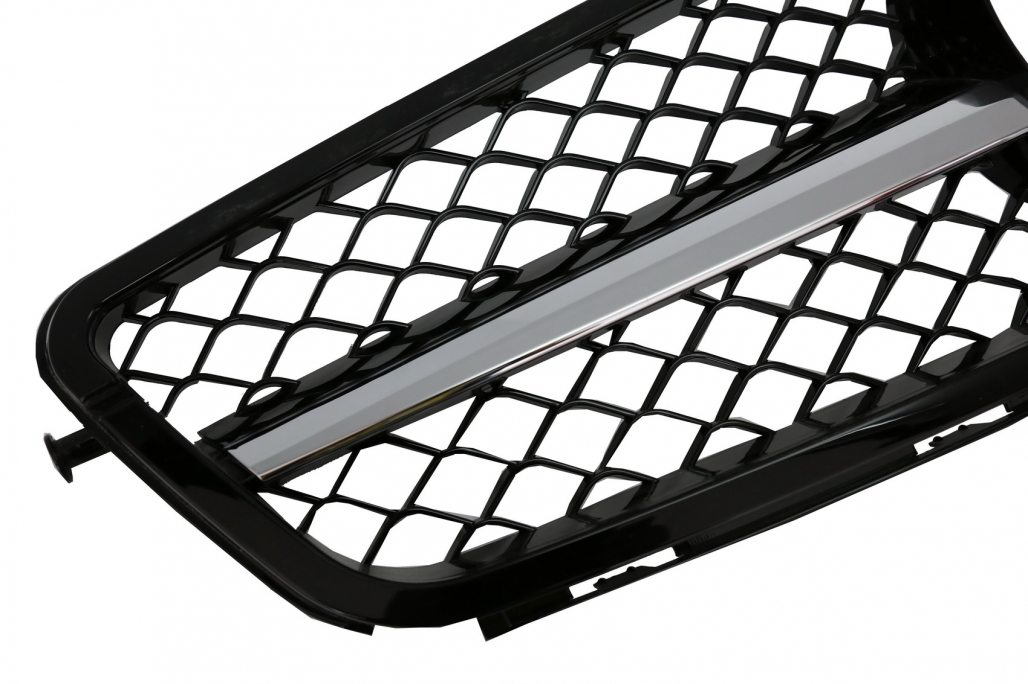 Pachet Exterior Mercedes C-class W204 C204 Facelift C63 Design cu Grila Centrala Sport Negru Lucios Performance AutoTuning