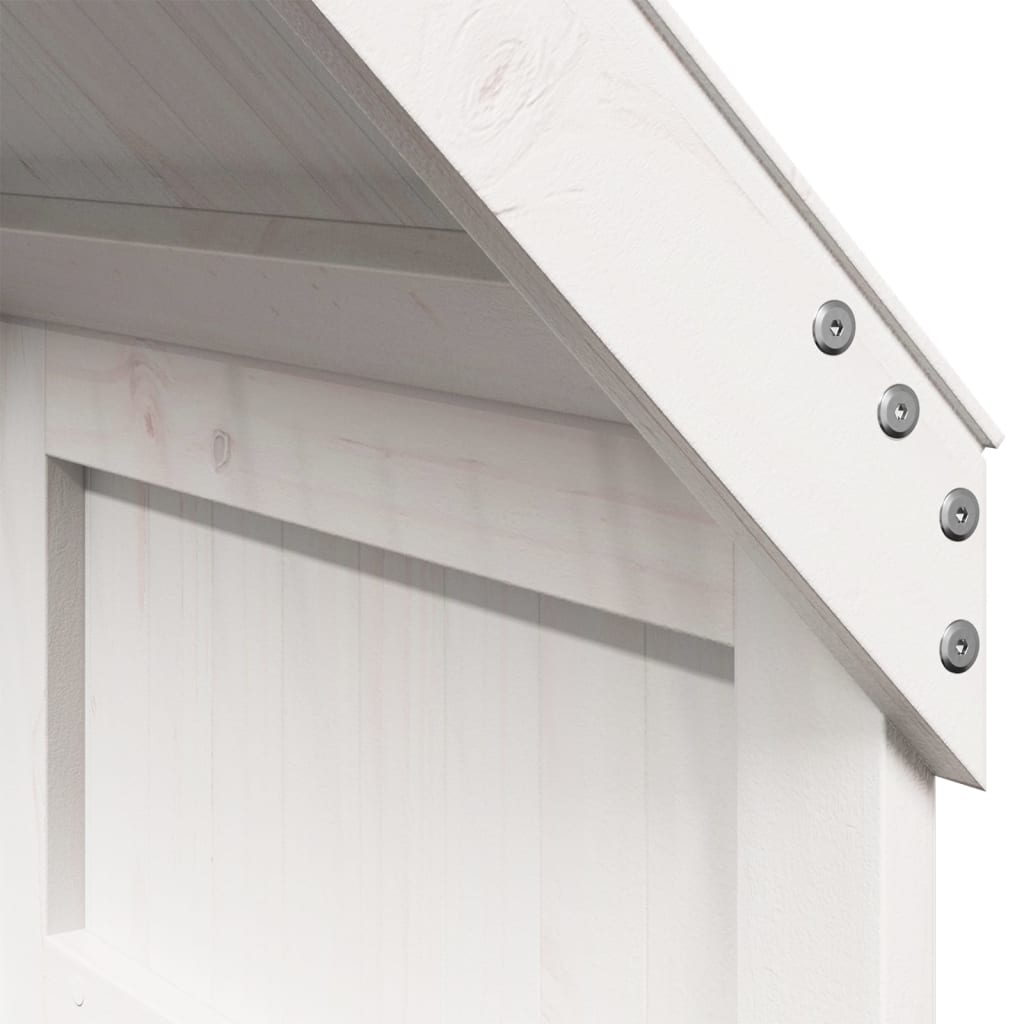 Pat înalt cu acoperiș, alb, 75x190 cm, lemn masiv de pin GartenMobel Dekor