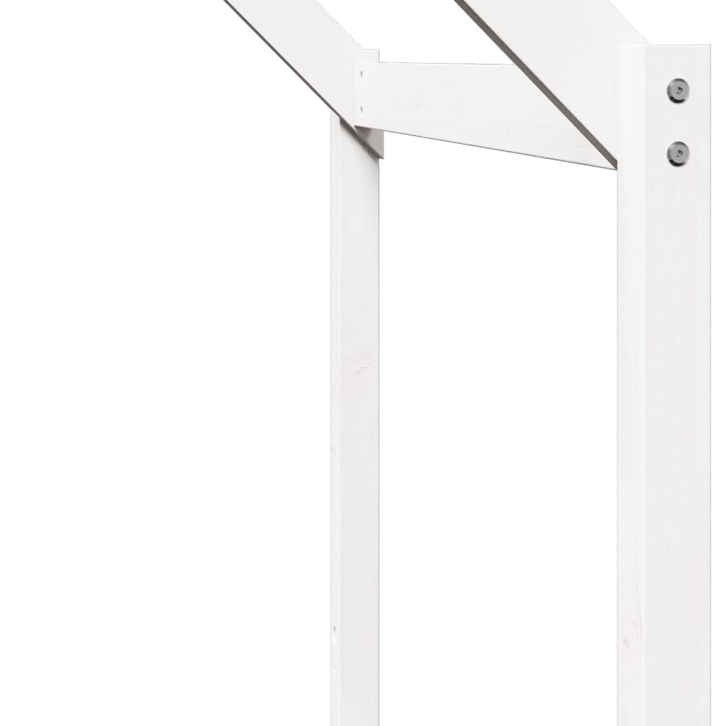 Pat înalt cu acoperiș, alb, 80x200 cm, lemn masiv de pin GartenMobel Dekor