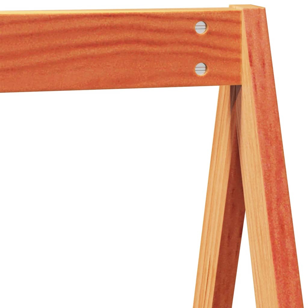 Pat supraetajat cu acoperiș maro ceruit 75x190cm lemn masiv pin GartenMobel Dekor