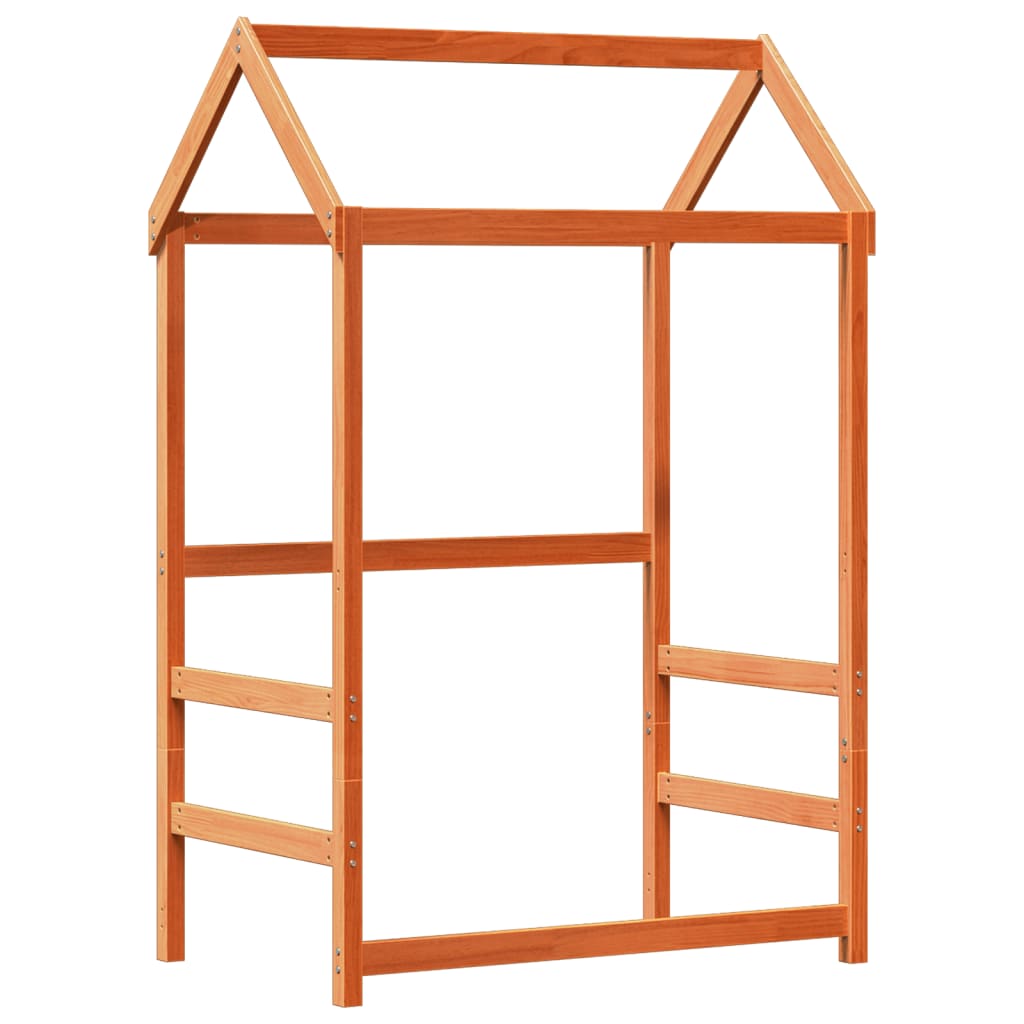 Cadru de pat cu acoperiș maro ceruit 90x190cm lemn masiv pin GartenMobel Dekor