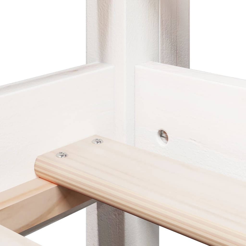 Pat înalt cu acoperiș, alb, 75x190 cm, lemn masiv de pin GartenMobel Dekor