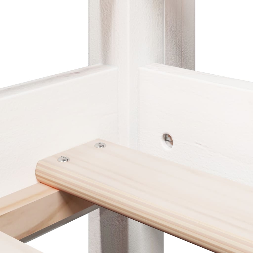 Pat înalt cu acoperiș, alb, 80x200 cm, lemn masiv de pin GartenMobel Dekor