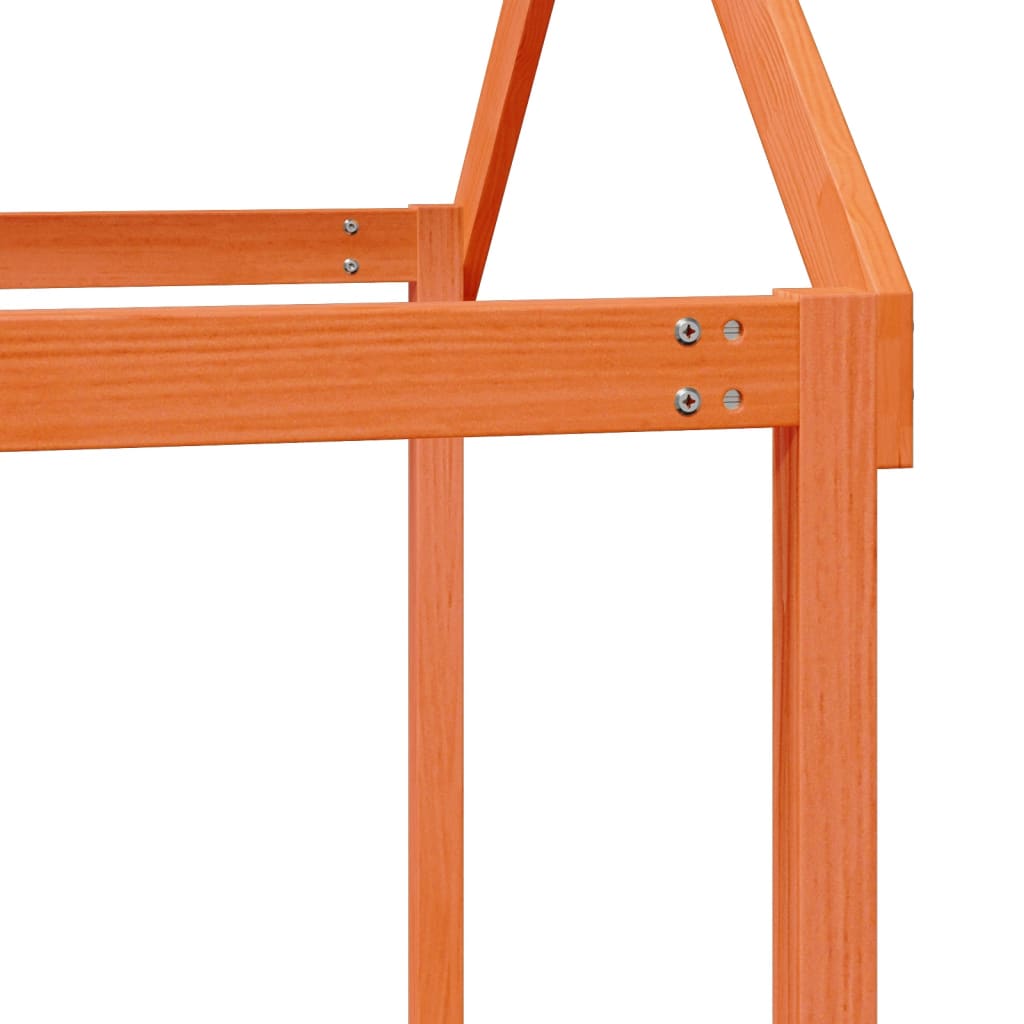 Pat înalt cu acoperiș, maro ceruit, 80x200 cm, lemn masiv pin GartenMobel Dekor