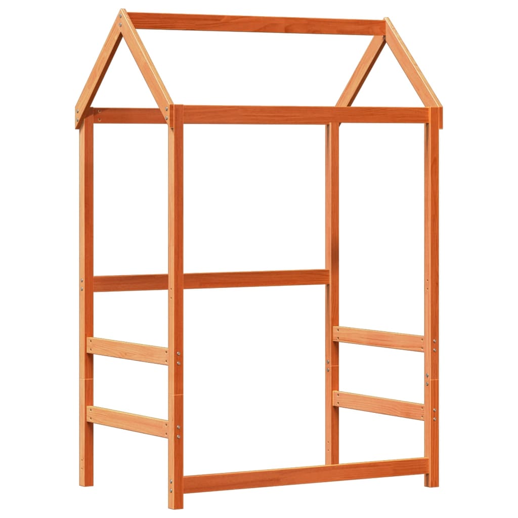 Cadru de pat cu acoperiș maro ceruit 75x190cm lemn masiv pin GartenMobel Dekor