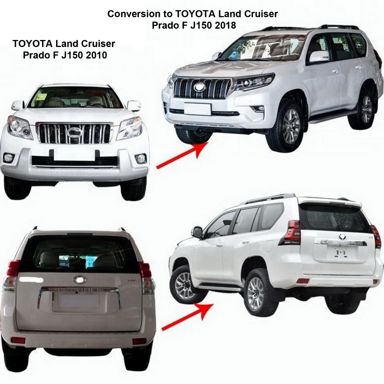 Pachet exterior Kit Conversie Complet Facelift (2018-up) Look Toyota Land Cruiser Prado J150 (2010-2018) Performance AutoTuning