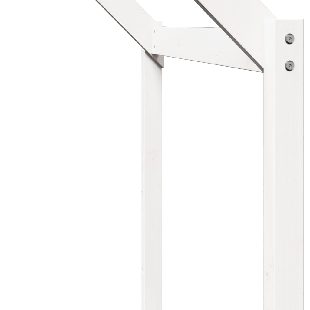 Pat înalt cu acoperiș, alb, 90x200 cm, lemn masiv de pin GartenMobel Dekor