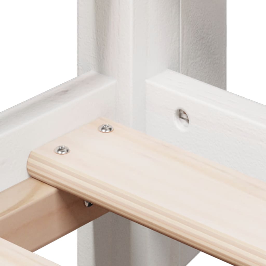 Pat înalt cu acoperiș, alb, 90x200 cm, lemn masiv de pin GartenMobel Dekor