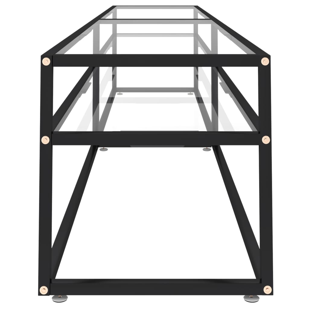 Comodă TV, transparent, 220x40x40,5 cm, sticlă securizată GartenMobel Dekor