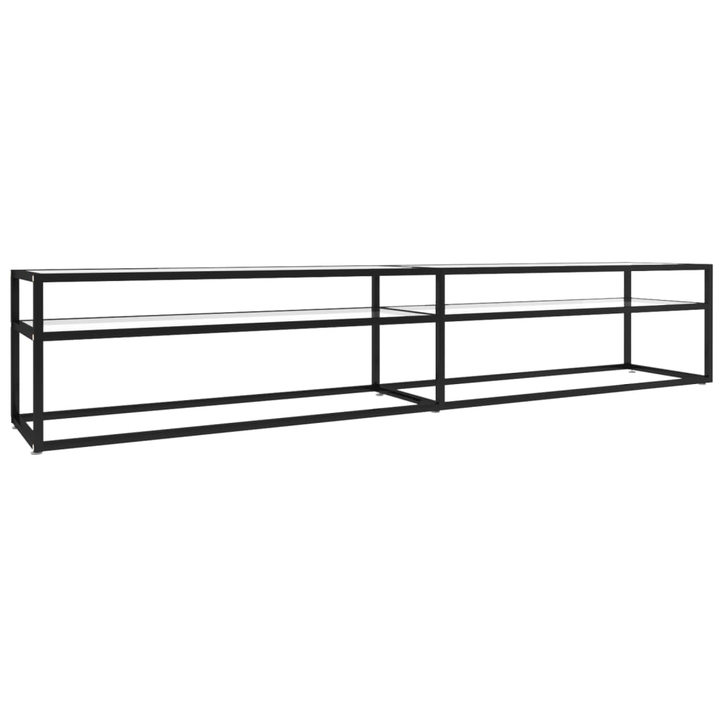 Comodă TV, transparent, 220x40x40,5 cm, sticlă securizată GartenMobel Dekor