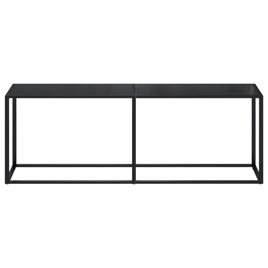 Masă consolă, negru, 220x35x75,5 cm, sticlă securizată GartenMobel Dekor