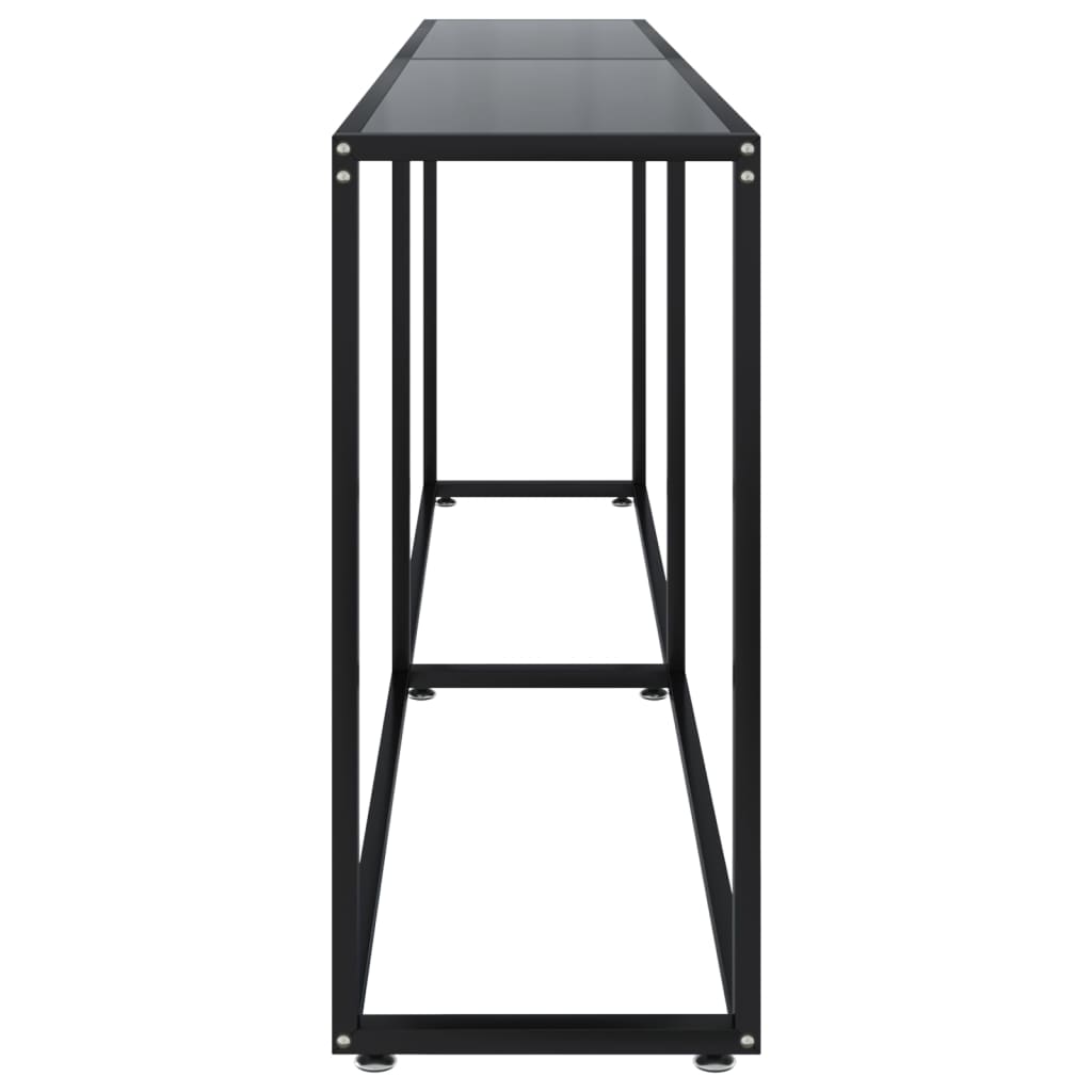 Masă consolă, negru, 220x35x75,5 cm, sticlă securizată GartenMobel Dekor