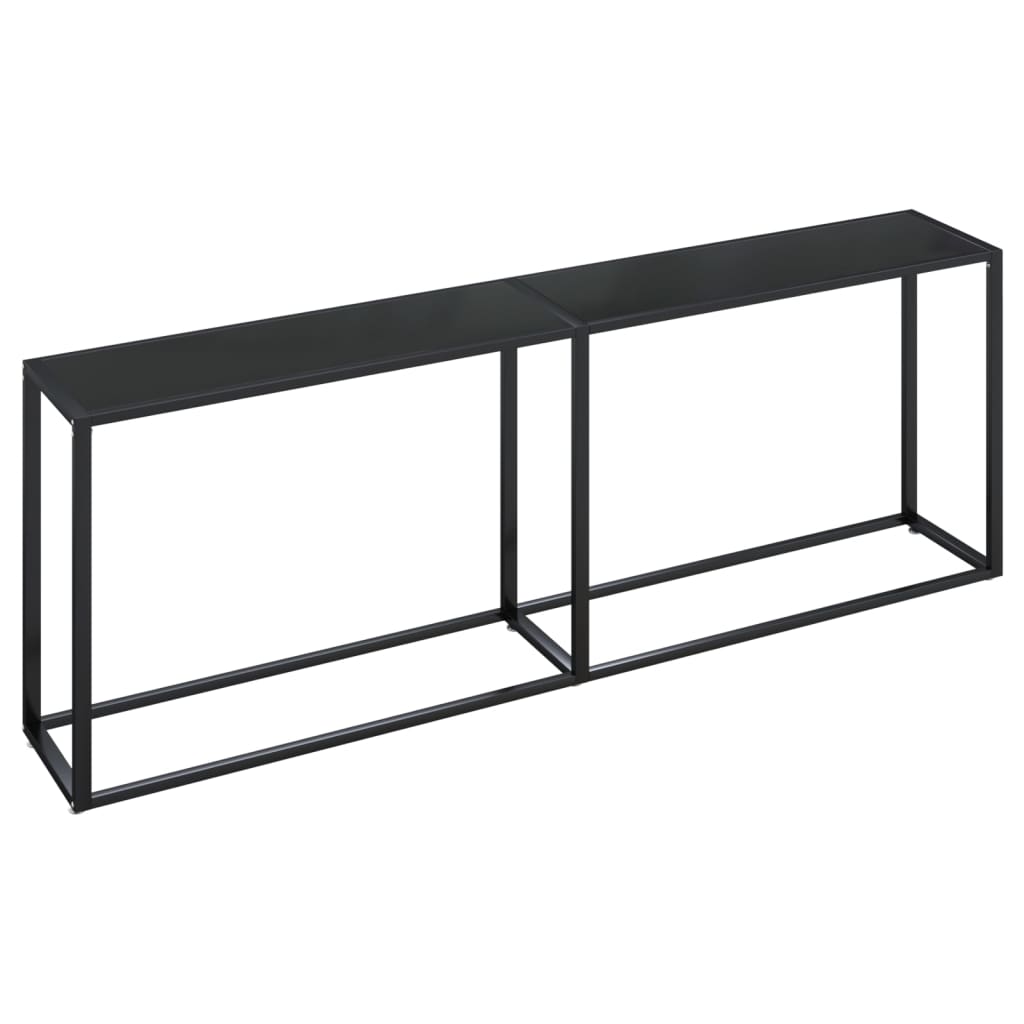 Masă consolă, negru, 220x35x75,5 cm, sticlă securizată GartenMobel Dekor