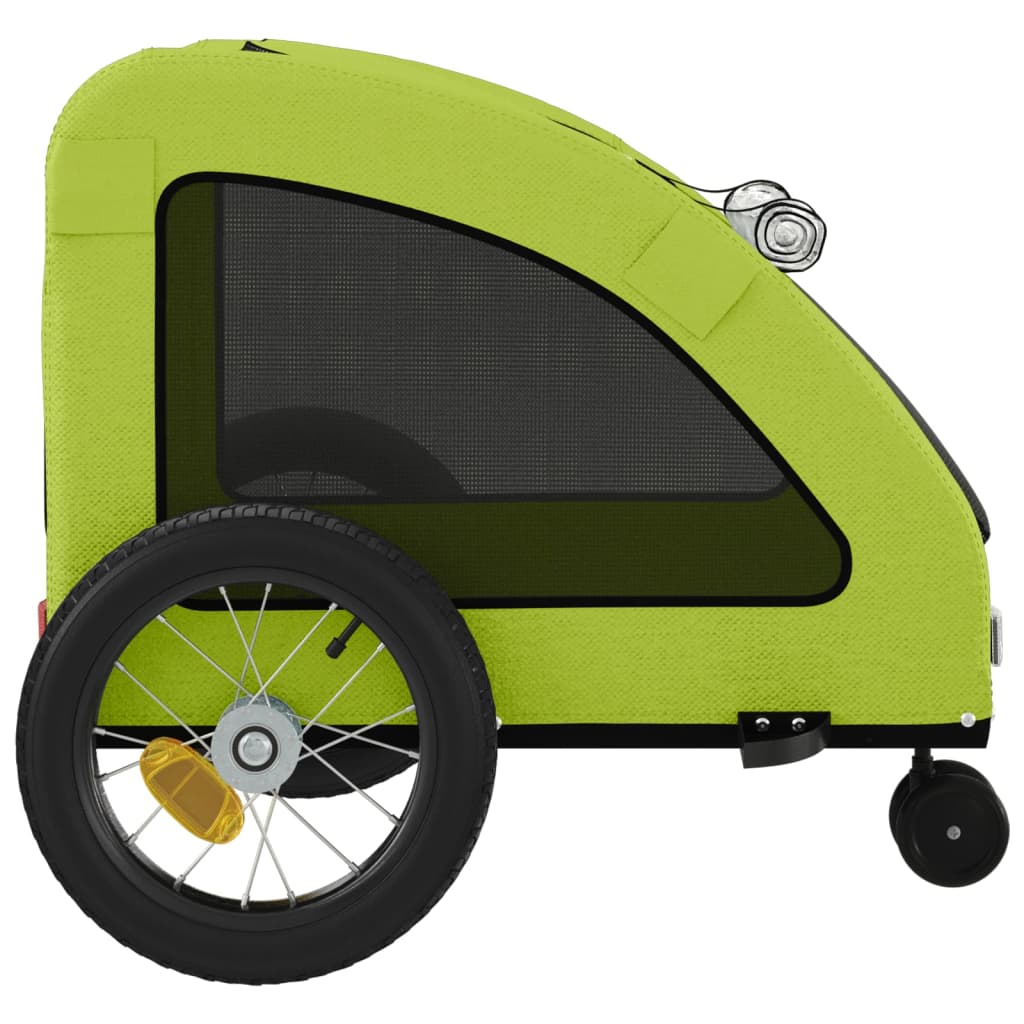 Remorcă de bicicletă animale companie, verde textil oxford/fier GartenMobel Dekor