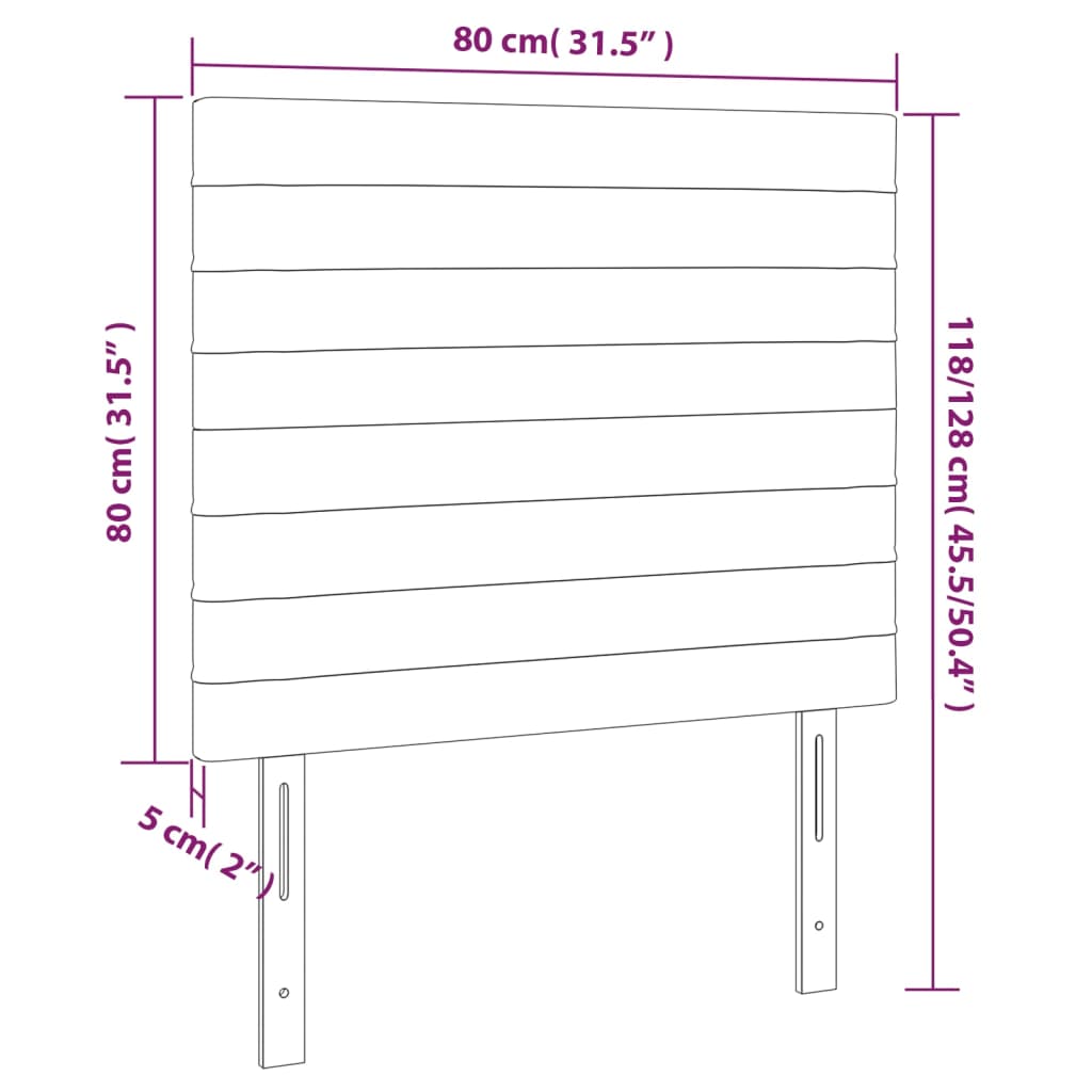 Tăblii de pat, 2 buc, negru, 80x5x78/88 cm, textil GartenMobel Dekor