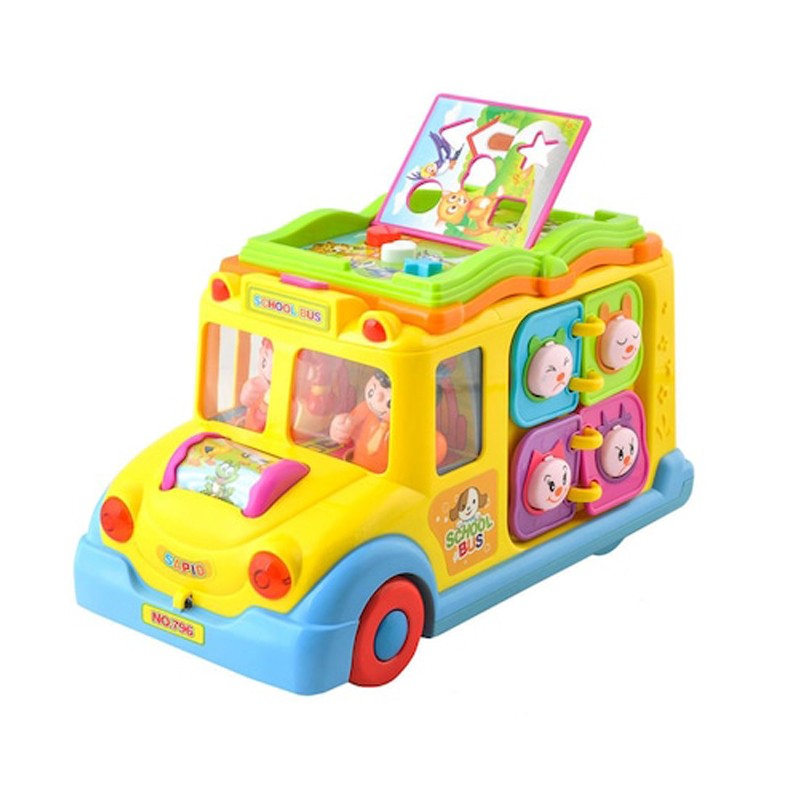 Autobuz scolar interactiv, sunete si lumini, imagini, multicolor, 12 luni+ MultiMark GlobalProd