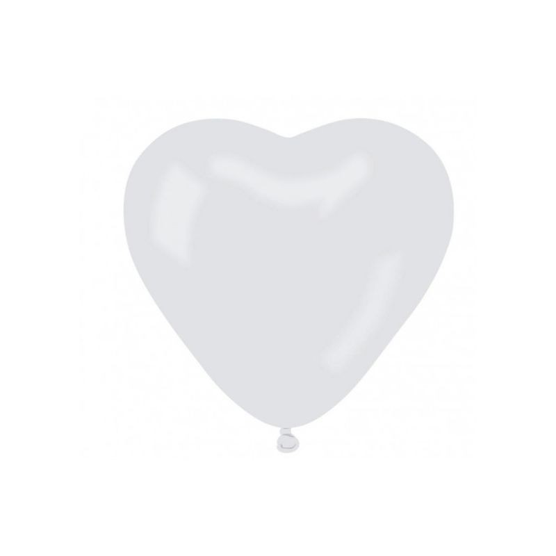 Set 100 baloane forma inimioara, 30 cm, latex alb MultiMark GlobalProd