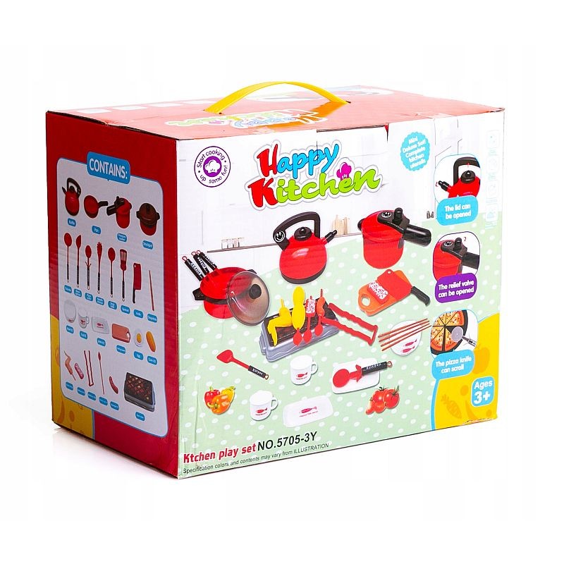 Accesorii bucatarie pentru copii, set 36 piese, plita inductie, grill, ceainic, oale, ustensile, alimente MultiMark GlobalProd