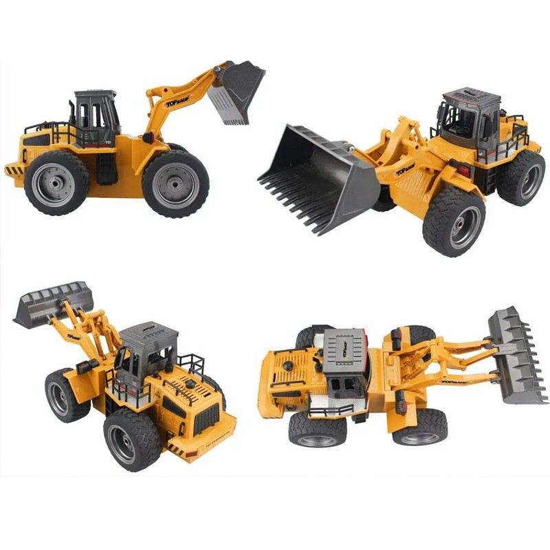 Buldozer cu telecomanda, lumina led, tractiune 4x4, rotire 360 grade, reincarcabil usb MultiMark GlobalProd