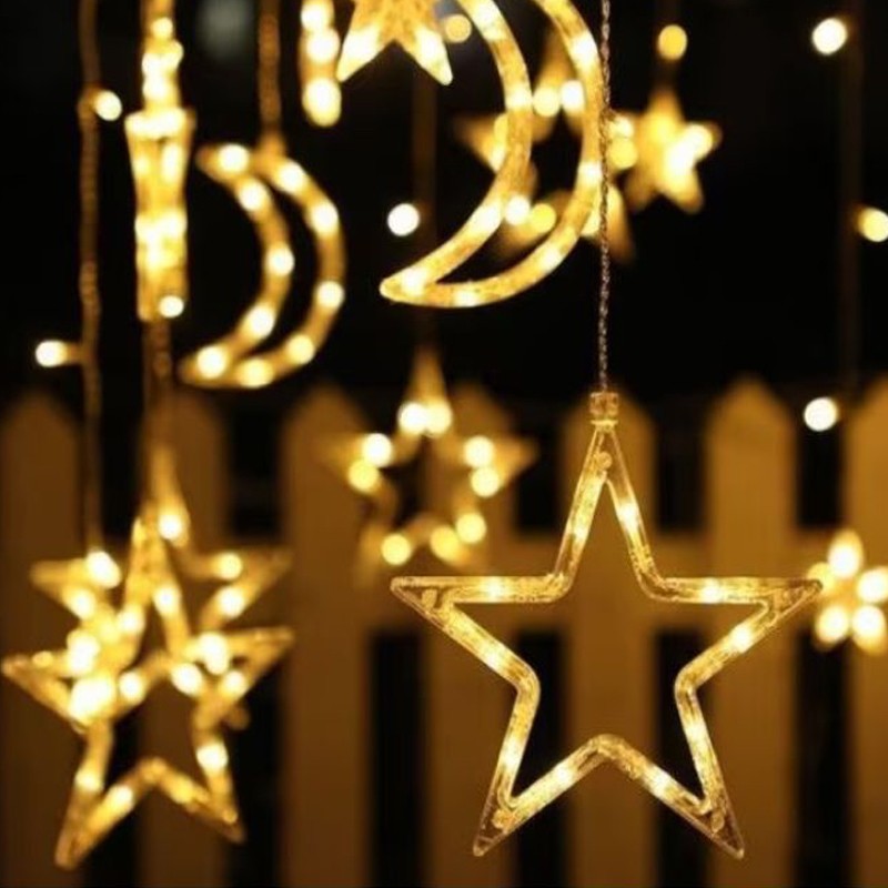 Decoratiune led forma stea, pentru fereastra, lumina alb calda, alimentare baterii, 19 x 1 x 19 cm MultiMark GlobalProd