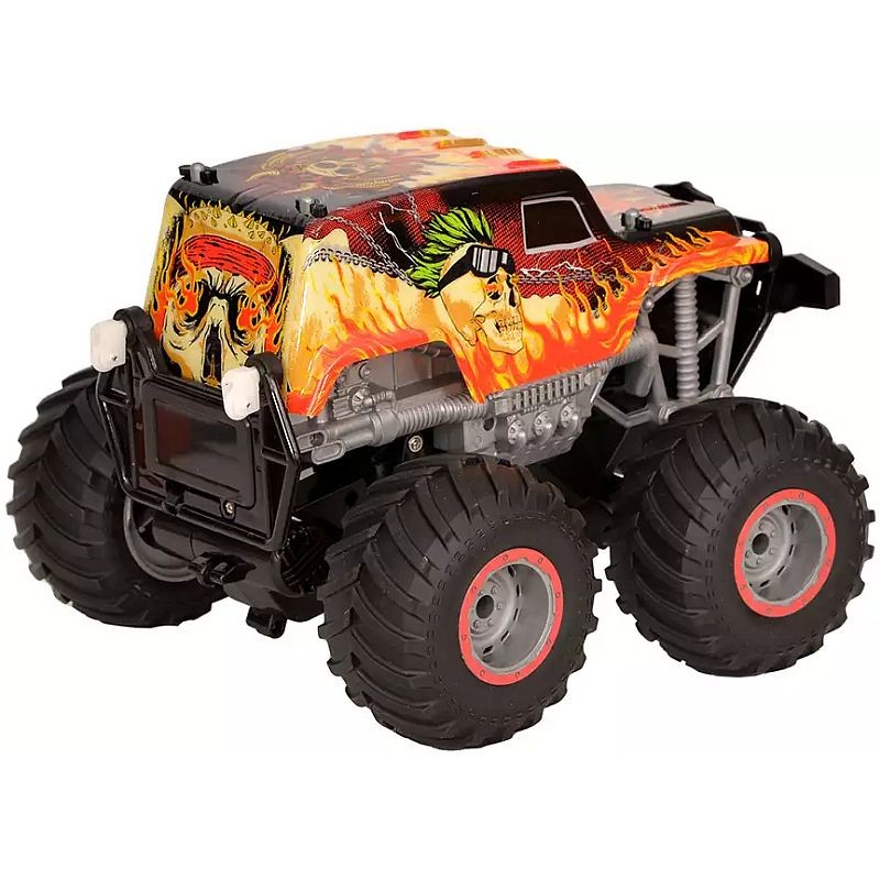 Masina cu telecomanda, tip off-road, cascadorii, rotire verticala 360 grade, imprimeu flacari MultiMark GlobalProd