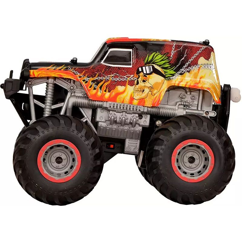 Masina cu telecomanda, tip off-road, cascadorii, rotire verticala 360 grade, imprimeu flacari MultiMark GlobalProd