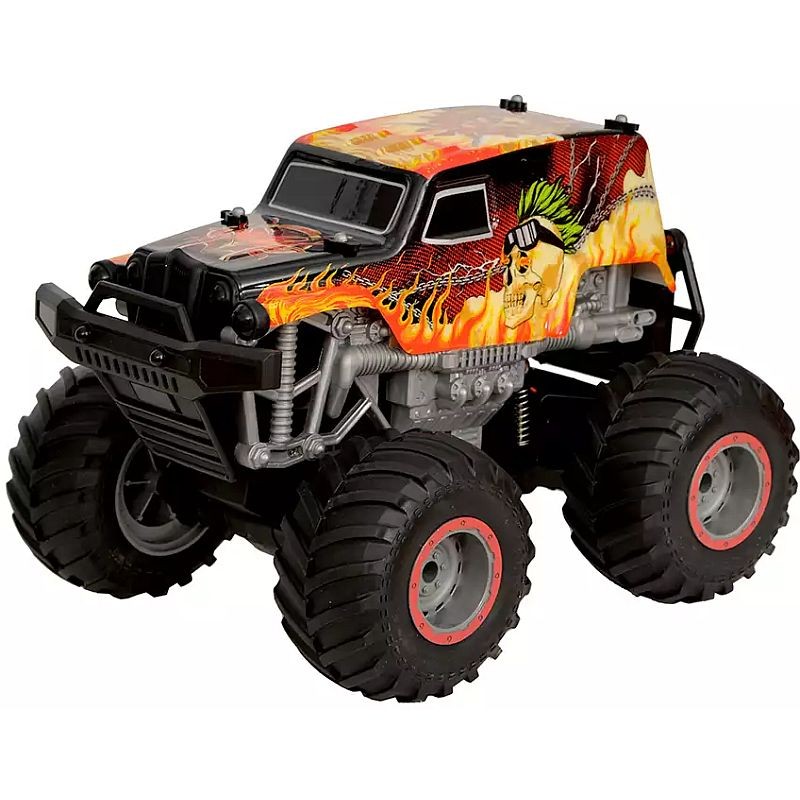 Masina cu telecomanda, tip off-road, cascadorii, rotire verticala 360 grade, imprimeu flacari MultiMark GlobalProd