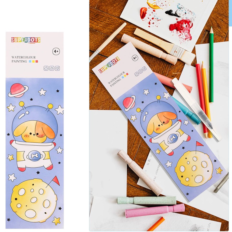 Mini carte de colorat cu apa, notite cu ilustratii, pensula pictura, 4 ani+ MultiMark GlobalProd