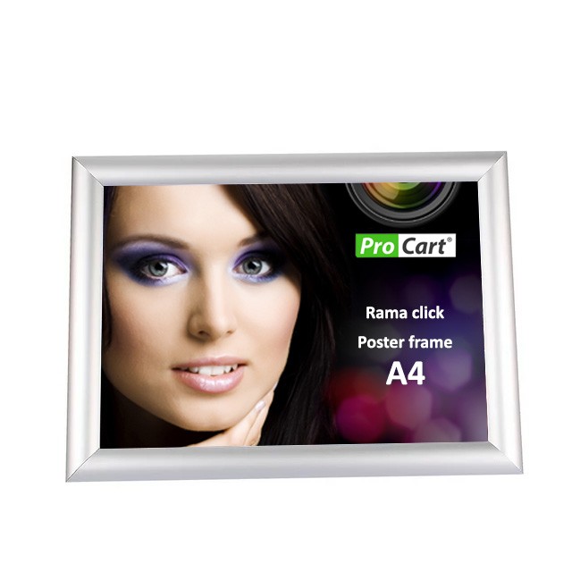 Rama click aluminiu a4, poster frame cu fixare perete, argintie MultiMark GlobalProd