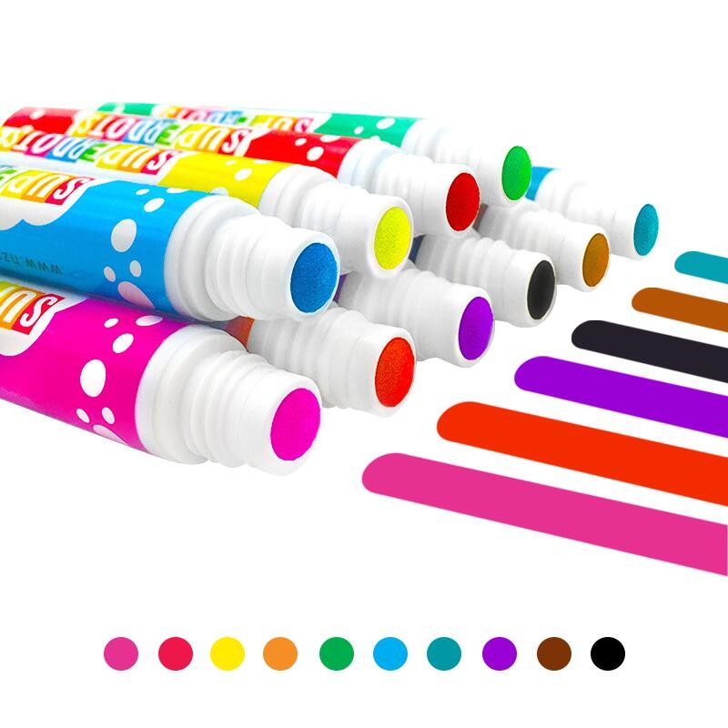 Set 10 carioci dot markers, lavabile, varf bulina burete 1 cm MultiMark GlobalProd