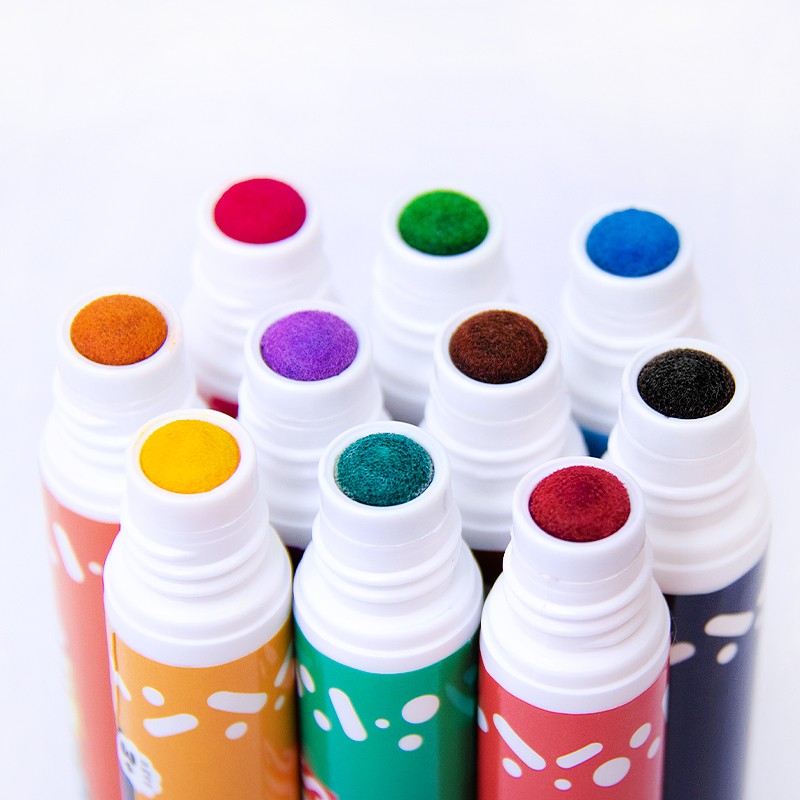 Set 10 carioci dot markers, lavabile, varf bulina burete 1 cm MultiMark GlobalProd