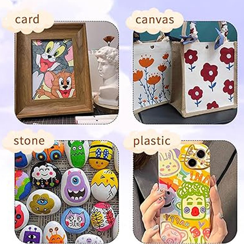 Set 12 markere acrilice permanente ptr orice suprafata, 2-3 mm,12 culori MultiMark GlobalProd