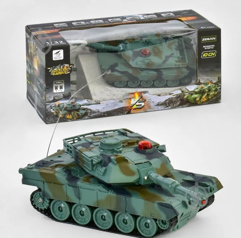 Tanc militar cu telecomanda a1m2, tun, mitraliera, efecte sonore si luminoase, reincarcabil, scara 1:32, 22.3 x 7.2 x 7.8 cm MultiMark GlobalProd