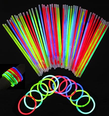 Betisoare bratari luminoase glow sticks, diverse culori, set 100 bucati culoare multicolor MultiMark GlobalProd